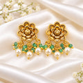 Emerald Floral Earrings