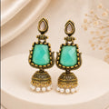 Elegant Emerald Green Jhumka Earrings